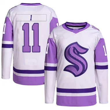 Authentic Alexander True White/Purple Seattle Kraken Hockey Fights Cancer Primegreen Jersey - Men's
