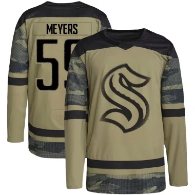 Authentic Ben Meyers Camo Seattle Kraken Military Appreciation Team Practice Jersey - Youth