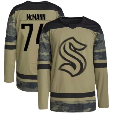 Authentic Bobby McMann Camo Seattle Kraken Military Appreciation Team Practice Jersey - Youth