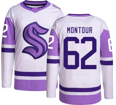 Authentic Brandon Montour Seattle Kraken Hockey Fights Cancer Jersey - Men's