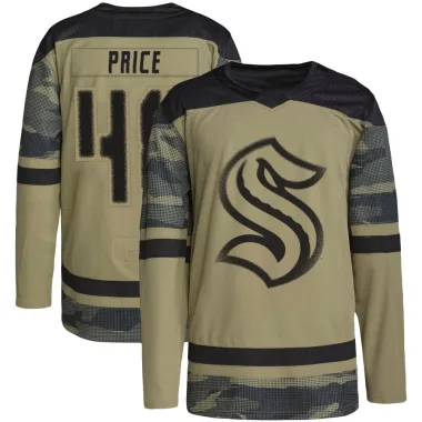 Authentic Caden Price Camo Seattle Kraken Military Appreciation Practice Jersey - Youth