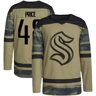 Authentic Caden Price Camo Seattle Kraken Military Appreciation Team Practice Jersey - Youth