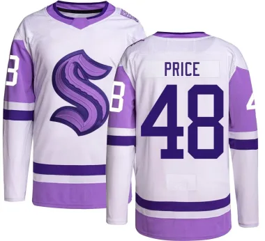 Authentic Caden Price Seattle Kraken Hockey Fights Cancer Jersey - Men's