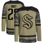 Authentic Carson Soucy Camo Seattle Kraken Military Appreciation Team Practice Jersey - Youth