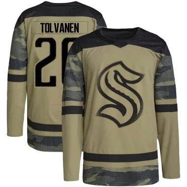 Authentic Eeli Tolvanen Camo Seattle Kraken Military Appreciation Team Practice Jersey - Youth