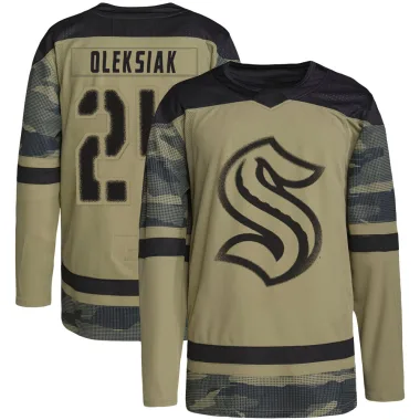 Authentic Jamie Oleksiak Camo Seattle Kraken Military Appreciation Practice Jersey - Youth