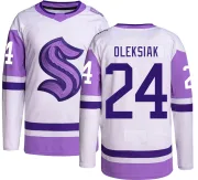 Authentic Jamie Oleksiak Seattle Kraken Hockey Fights Cancer Jersey - Men's
