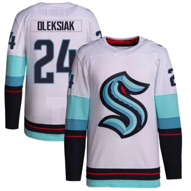 Authentic Jamie Oleksiak White Seattle Kraken Away Primegreen Jersey - Youth