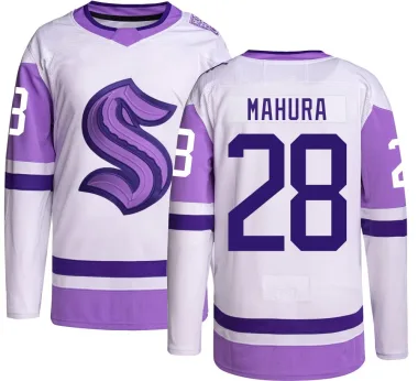 Authentic Joshua Mahura Seattle Kraken Hockey Fights Cancer Jersey - Men's