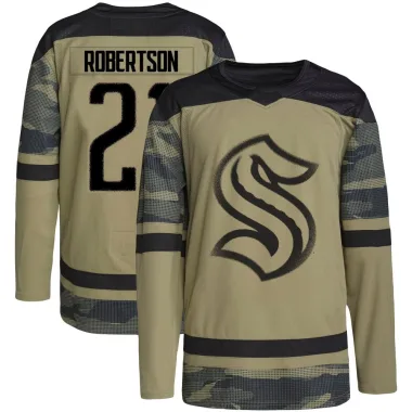 Authentic Tucker Robertson Camo Seattle Kraken Military Appreciation Team Practice Jersey - Men's