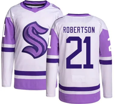 Authentic Tucker Robertson Seattle Kraken Hockey Fights Cancer Jersey - Youth