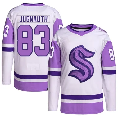 Authentic Tyson Jugnauth White/Purple Seattle Kraken Hockey Fights Cancer Primegreen Jersey - Men's