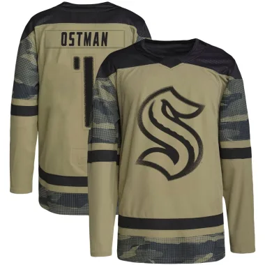 Authentic Victor Ostman Camo Seattle Kraken Military Appreciation Practice Jersey - Men's
