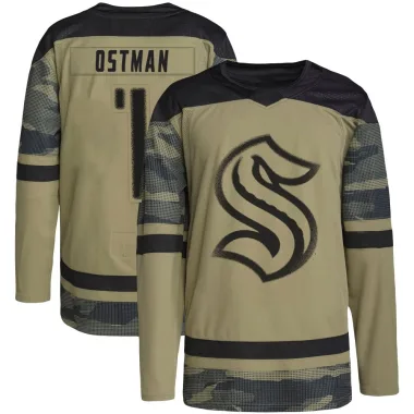 Authentic Victor Ostman Camo Seattle Kraken Military Appreciation Practice Jersey - Youth