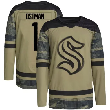 Authentic Victor Ostman Camo Seattle Kraken Military Appreciation Team Practice Jersey - Men's