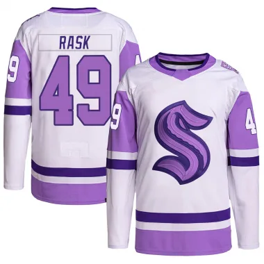 Authentic Victor Rask White/Purple Seattle Kraken Hockey Fights Cancer Primegreen Jersey - Men's