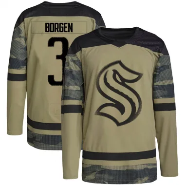 Authentic Will Borgen Camo Seattle Kraken Military Appreciation Team Practice Jersey - Youth