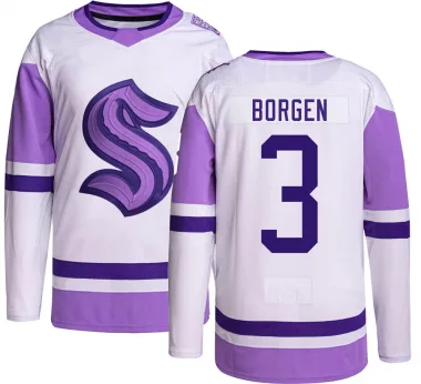 Authentic Will Borgen Seattle Kraken Hockey Fights Cancer Jersey - Men's