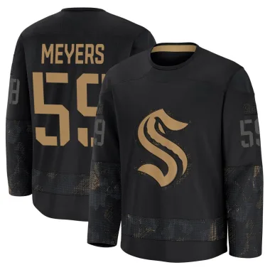 Premium Ben Meyers Black Seattle Kraken 2024 Military Appreciation Practice Jersey - Men's