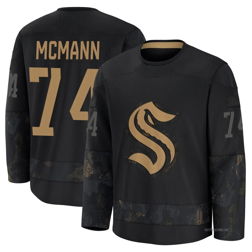 Premium Bobby McMann Black Seattle Kraken 2024 Military Appreciation Practice Jersey - Men's