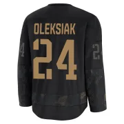 Premium Jamie Oleksiak Black Seattle Kraken 2024 Military Appreciation Practice Jersey - Youth