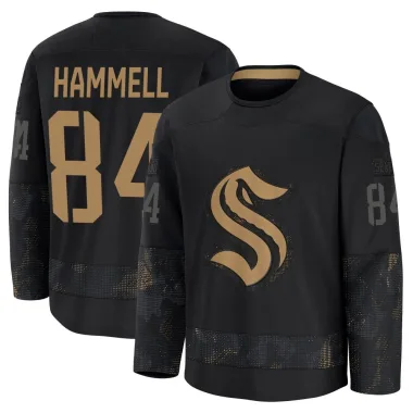Premium Kaden Hammell Black Seattle Kraken 2024 Military Appreciation Practice Jersey - Men's